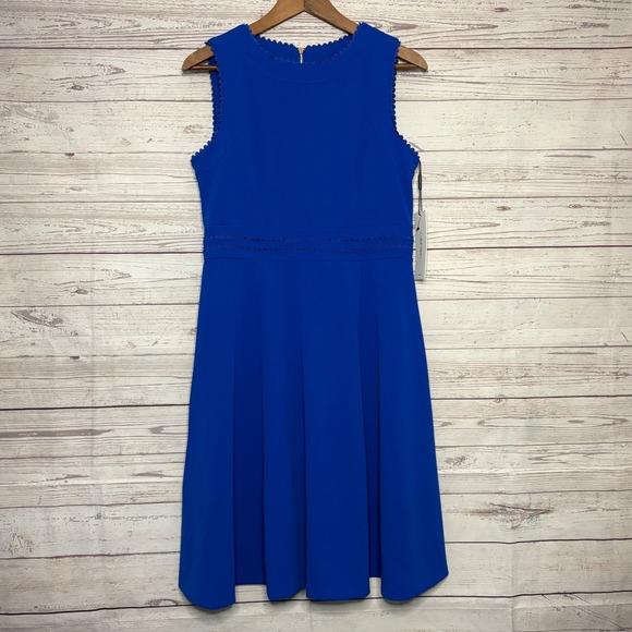 Calvin Klein Dresses & Skirts - Calvin Klein Royal Blue Scalloped Fit Flare Dress CD9C19D6 NWT 8